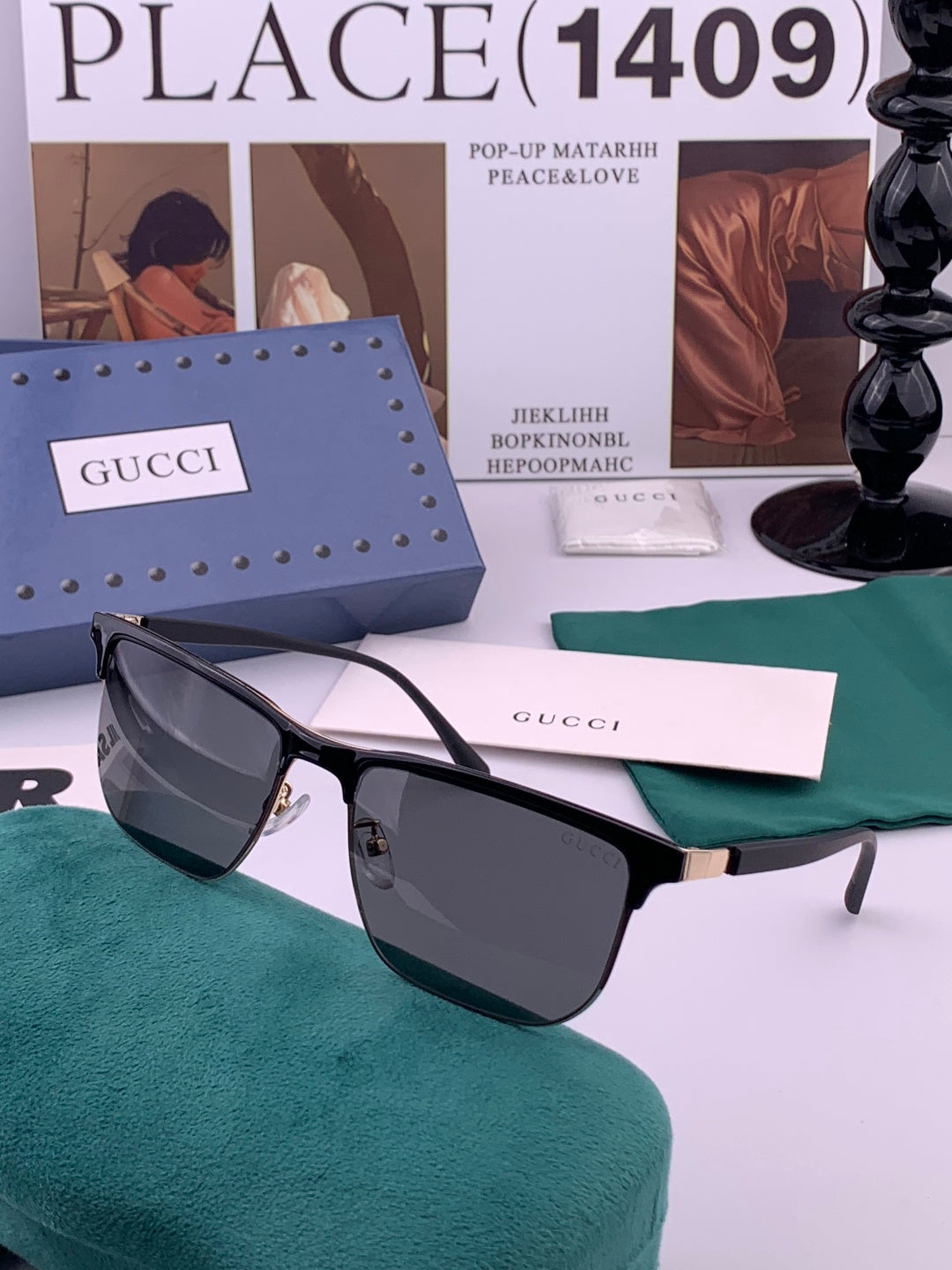 Gucci G0804 Polarized Aviator Red Lens Sunglasses for Men & Women - detail image 2