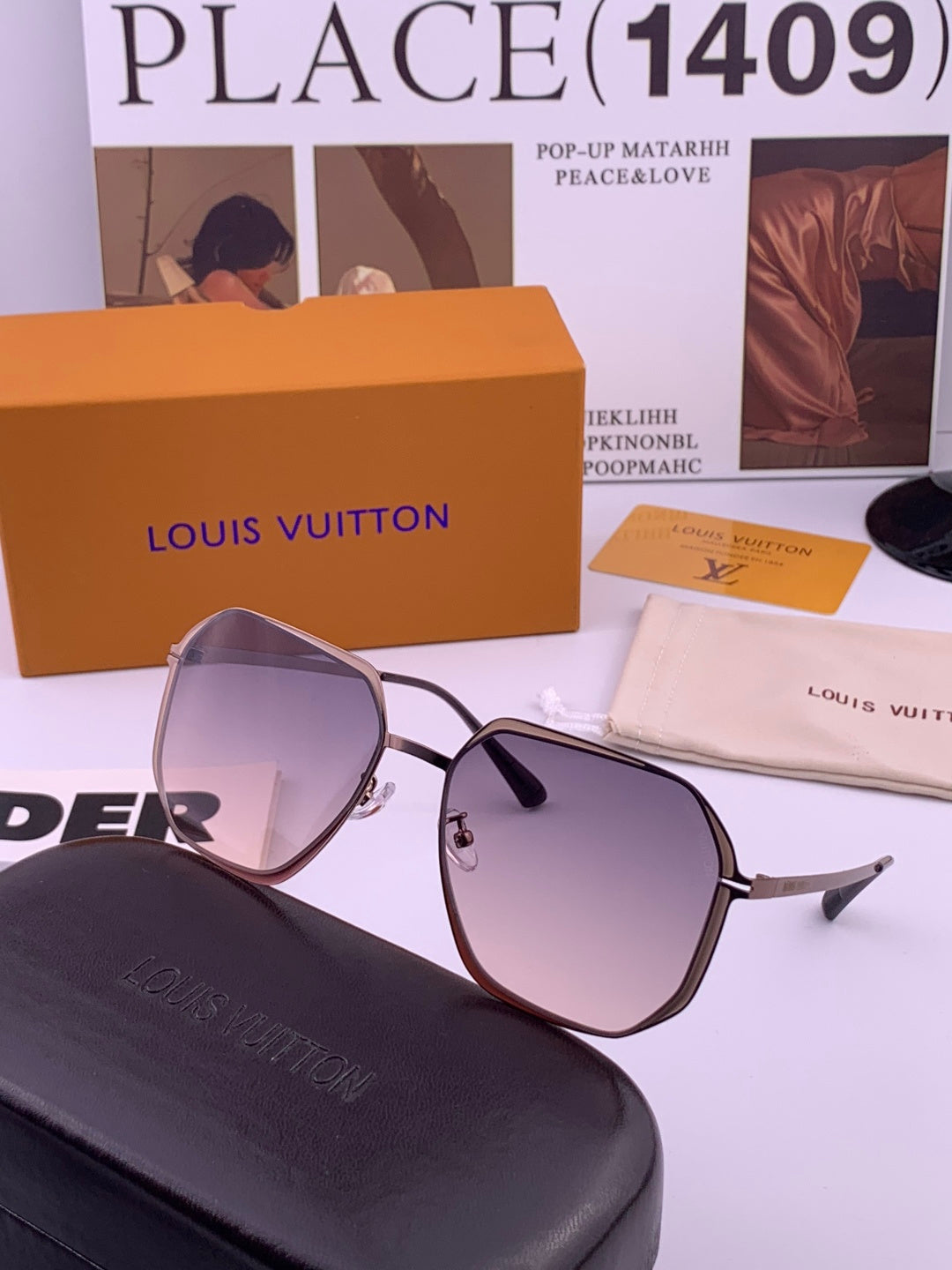 Louis Vuitton L6871 Polarized Oversized Gray Lens Sunglasses for Men & Women - detail image 6