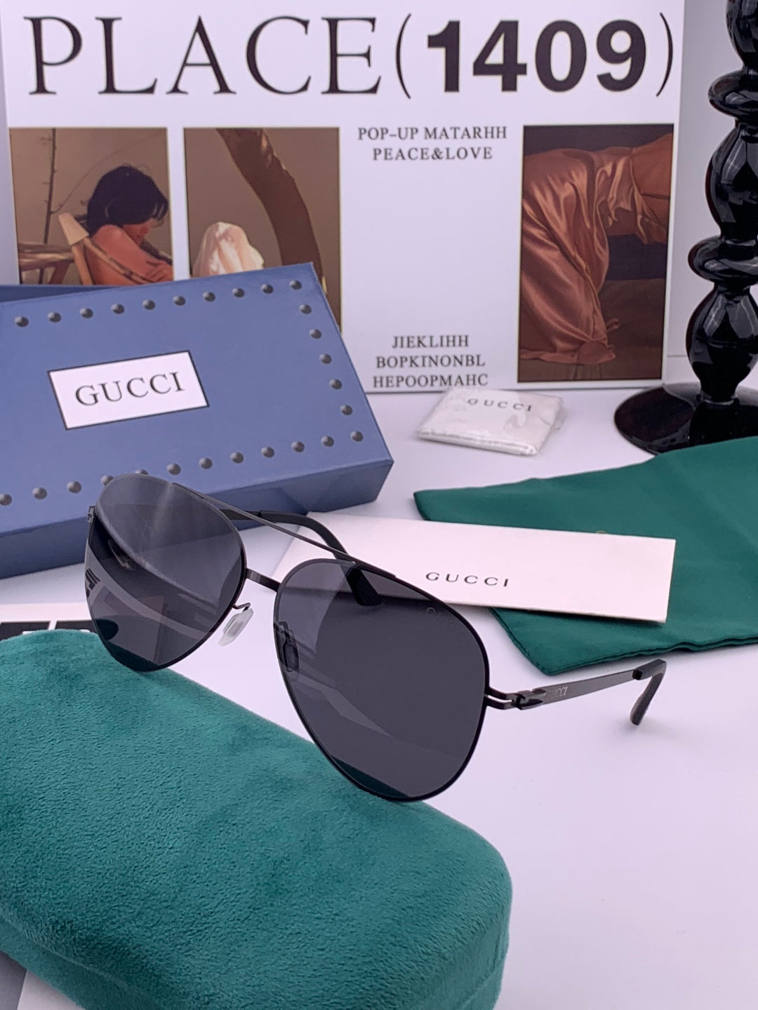 Gucci G1514 Fashion Black Lens Sunglasses for Men & Women - detail image 4