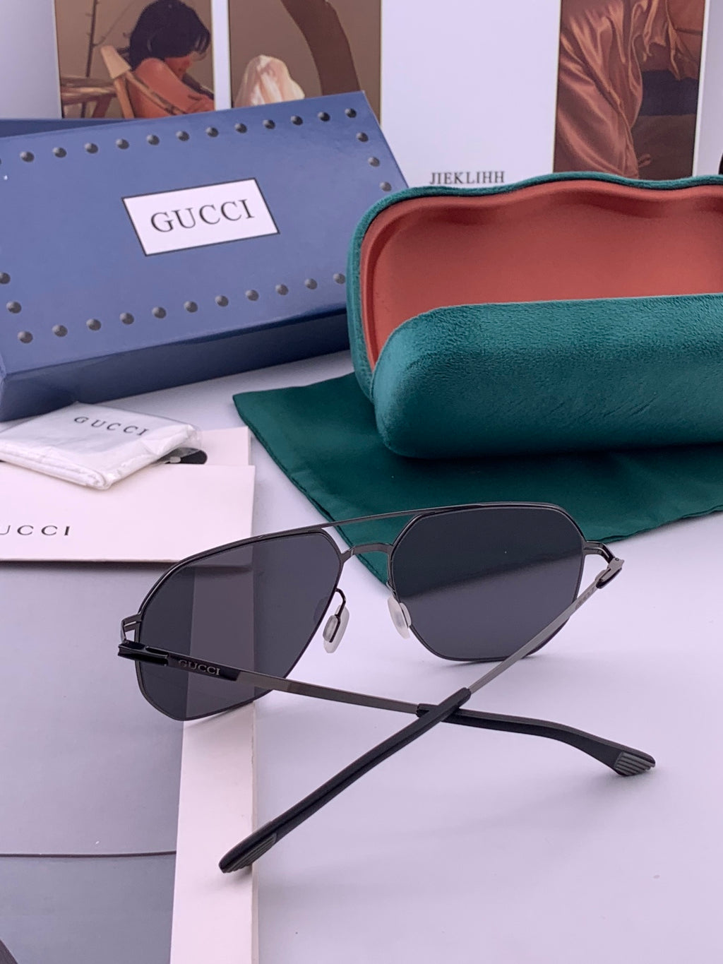 Gucci G4514 Fashion Black Lens Sunglasses for Men & Women - 158250 - detail image 5
