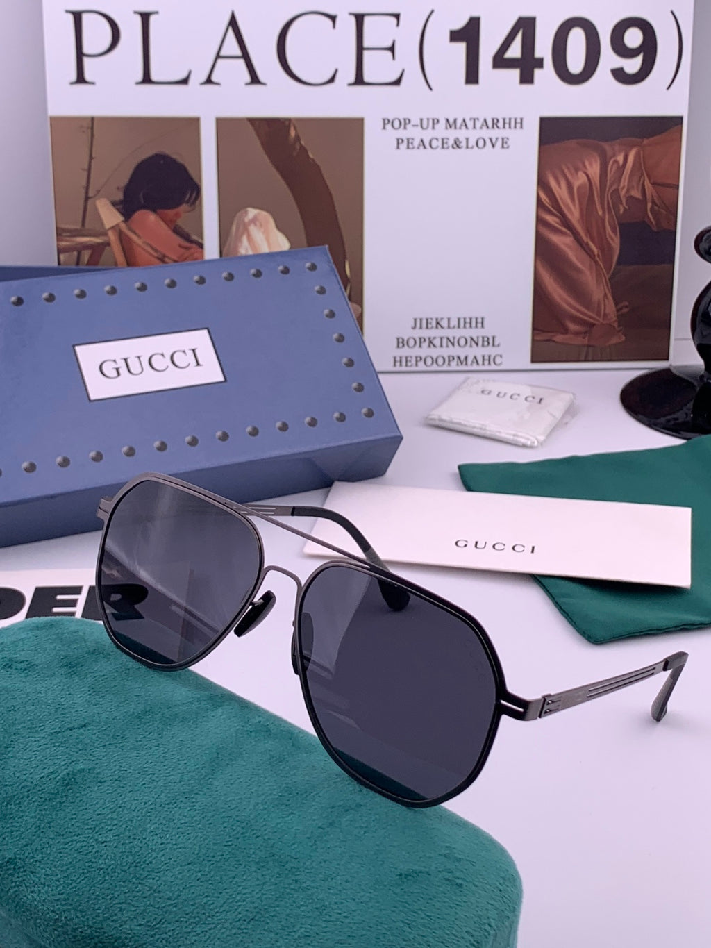Gucci G1980 Fashion Black Lens Sunglasses for Men & Women - detail image 5