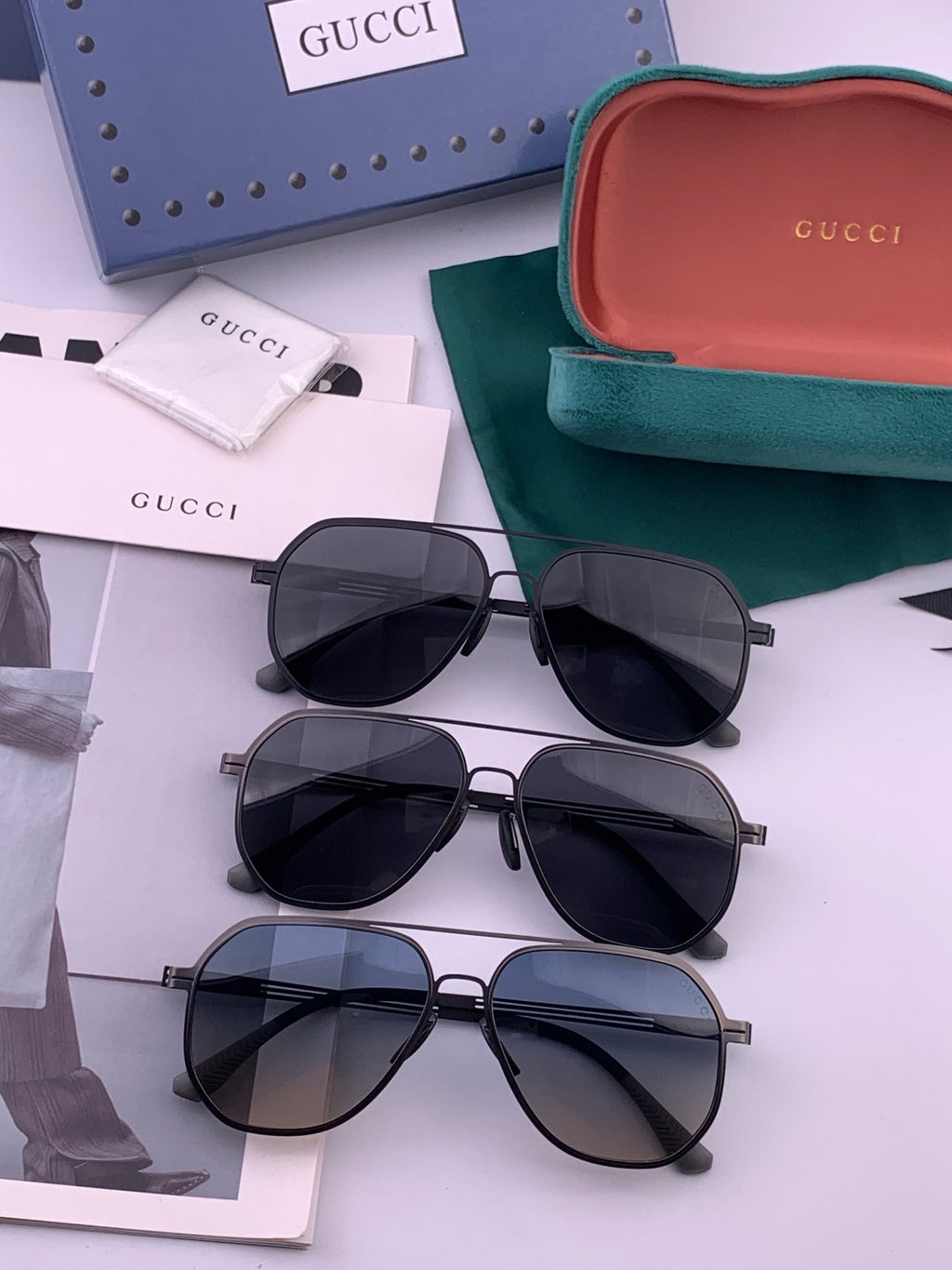 Gucci G1980 Fashion Black Lens Sunglasses for Men & Women - detail image 8