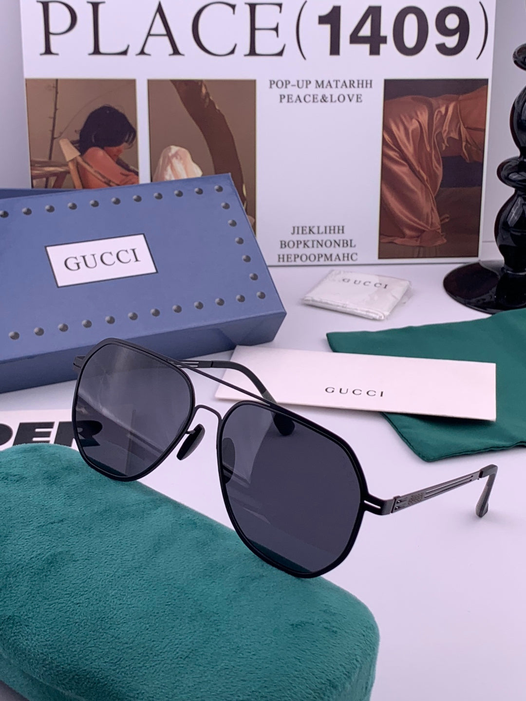 Gucci G1980 Fashion Black Lens Sunglasses for Men & Women - detail image 4