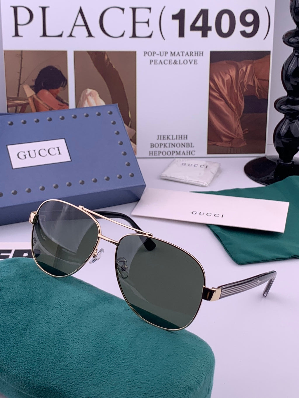 Gucci G3880 Polarized Aviator Black Lens Sunglasses for Men & Women - 158247 - detail image 5
