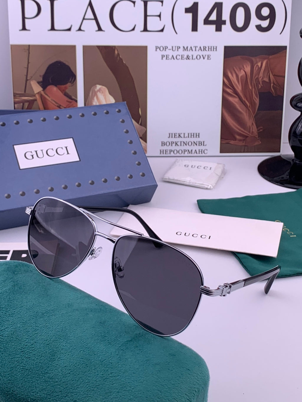 Gucci G0881 Polarized Aviator Blue Lens Sunglasses for Men & Women - 158246 - detail image 5