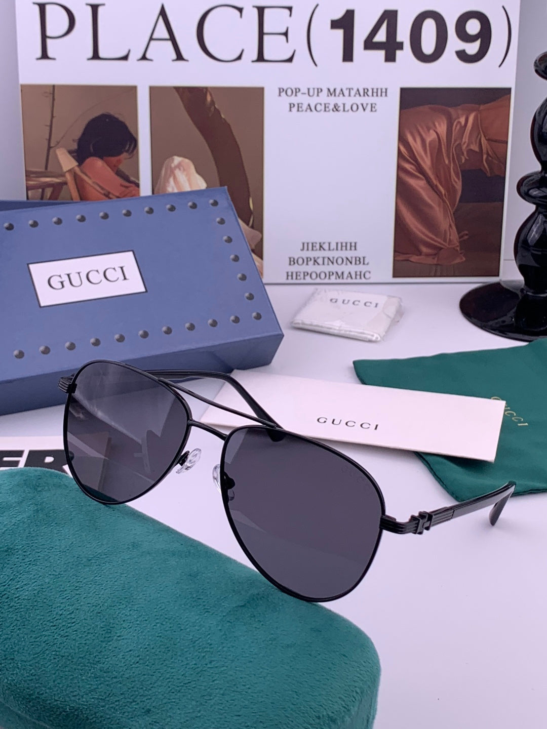 Gucci G0881 Polarized Aviator Blue Lens Sunglasses for Men & Women - 158246 - detail image 6