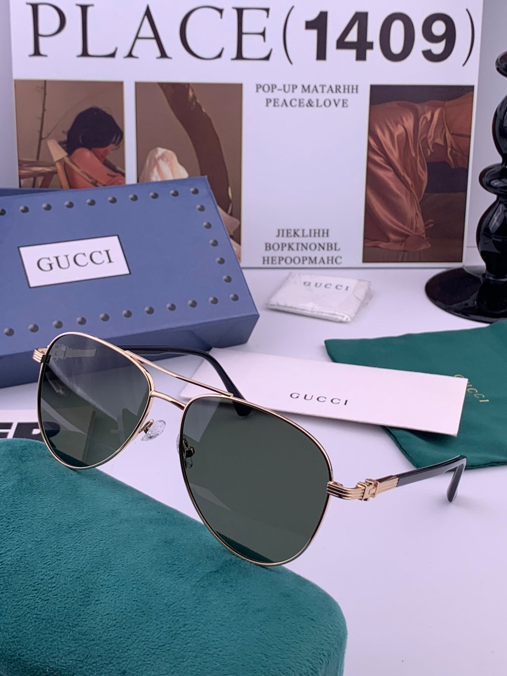 Gucci G0881 Polarized Aviator Blue Lens Sunglasses for Men & Women - 158246 - detail image 4