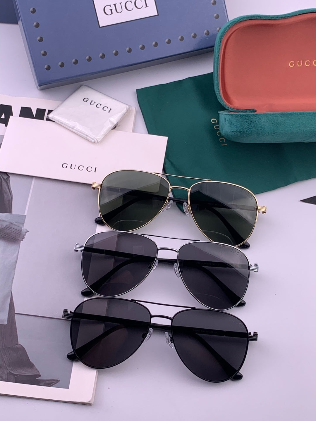 Gucci G0881 Polarized Aviator Blue Lens Sunglasses for Men & Women - 158246 - detail image 8