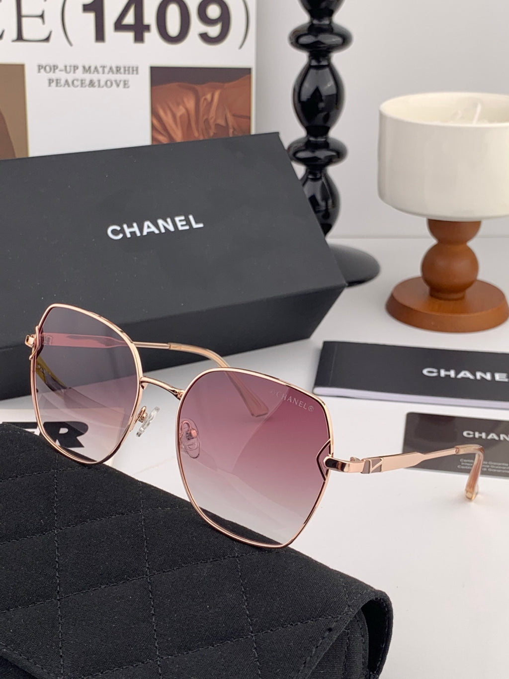 Chanel CH95812 Fashion Black Lens Sunglasses for Men & Women - detail image 4