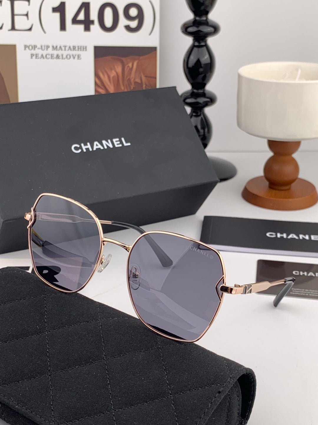 Chanel CH95812 Fashion Black Lens Sunglasses for Men & Women - detail image 5