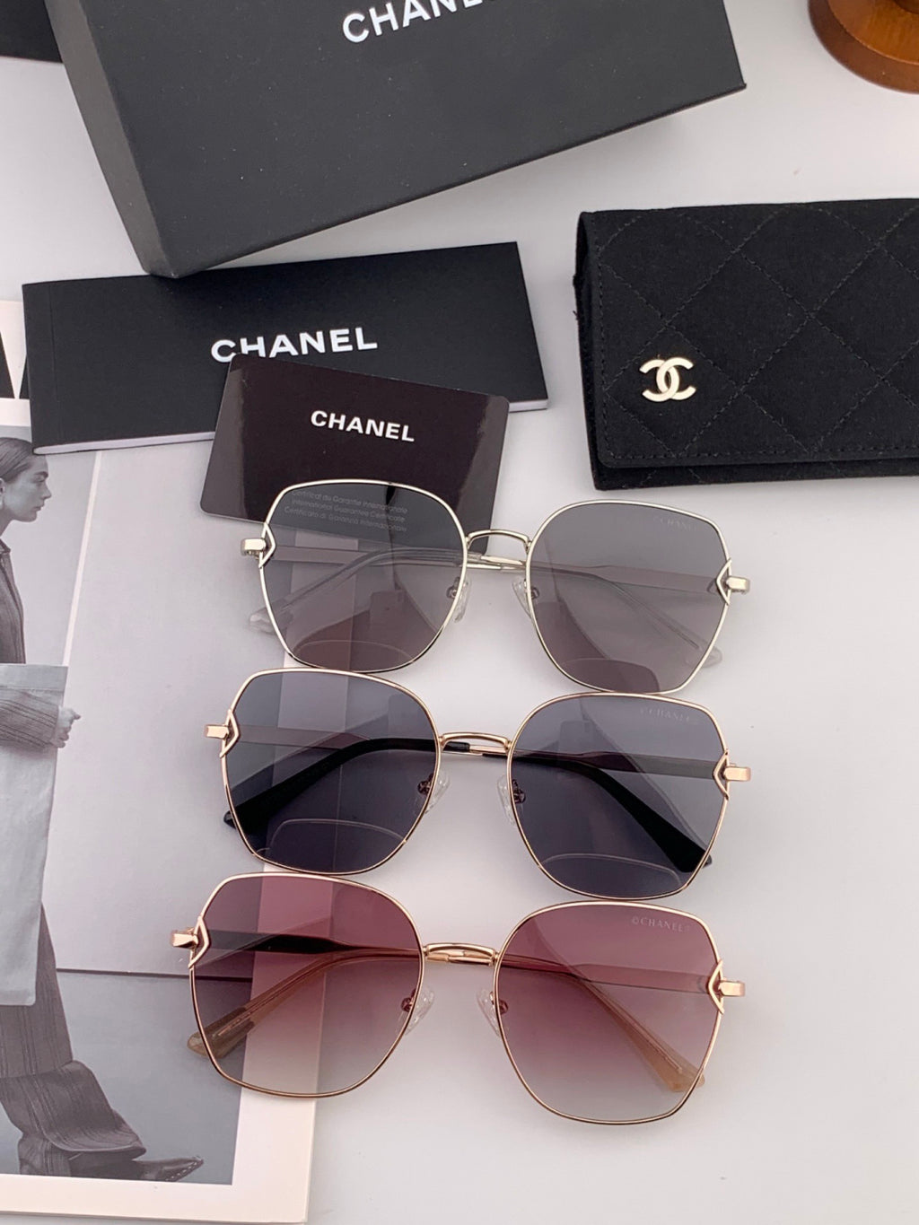 Chanel CH95812 Fashion Black Lens Sunglasses for Men & Women - detail image 6