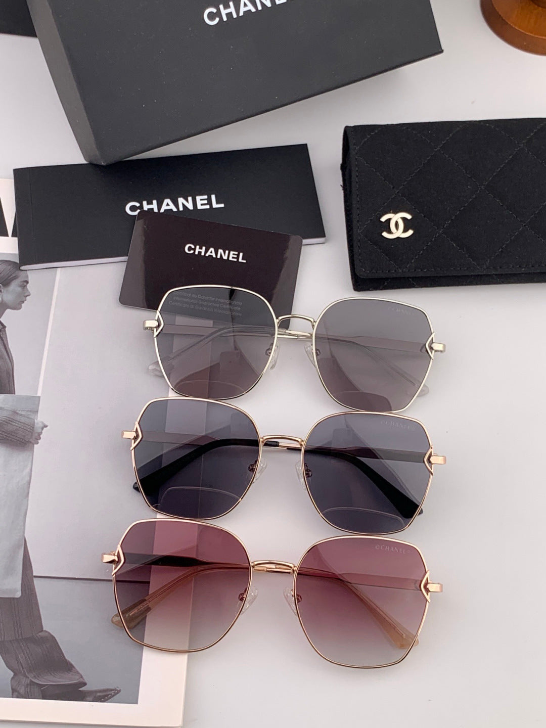Chanel CH95812 Fashion Black Lens Sunglasses for Men & Women - detail image 6