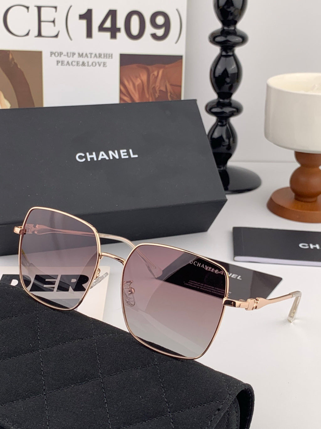 Chanel CH25813 Fashion Gold Lens Sunglasses for Men & Women - 158329 - detail image 5