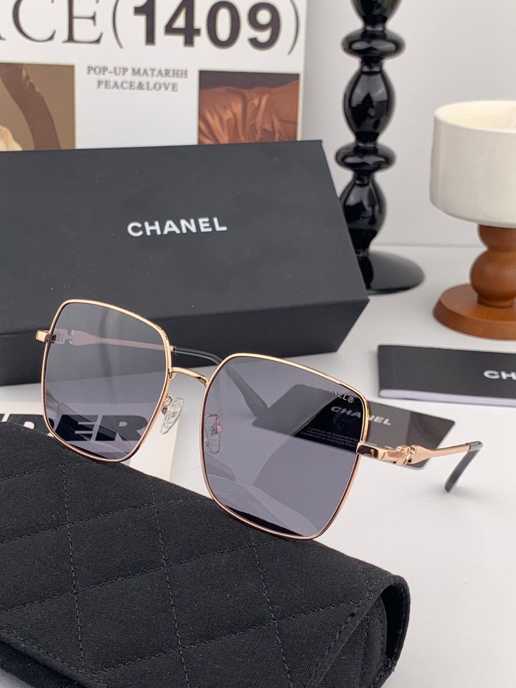 Chanel CH25813 Fashion Gold Lens Sunglasses for Men & Women - 158329 - detail image 4