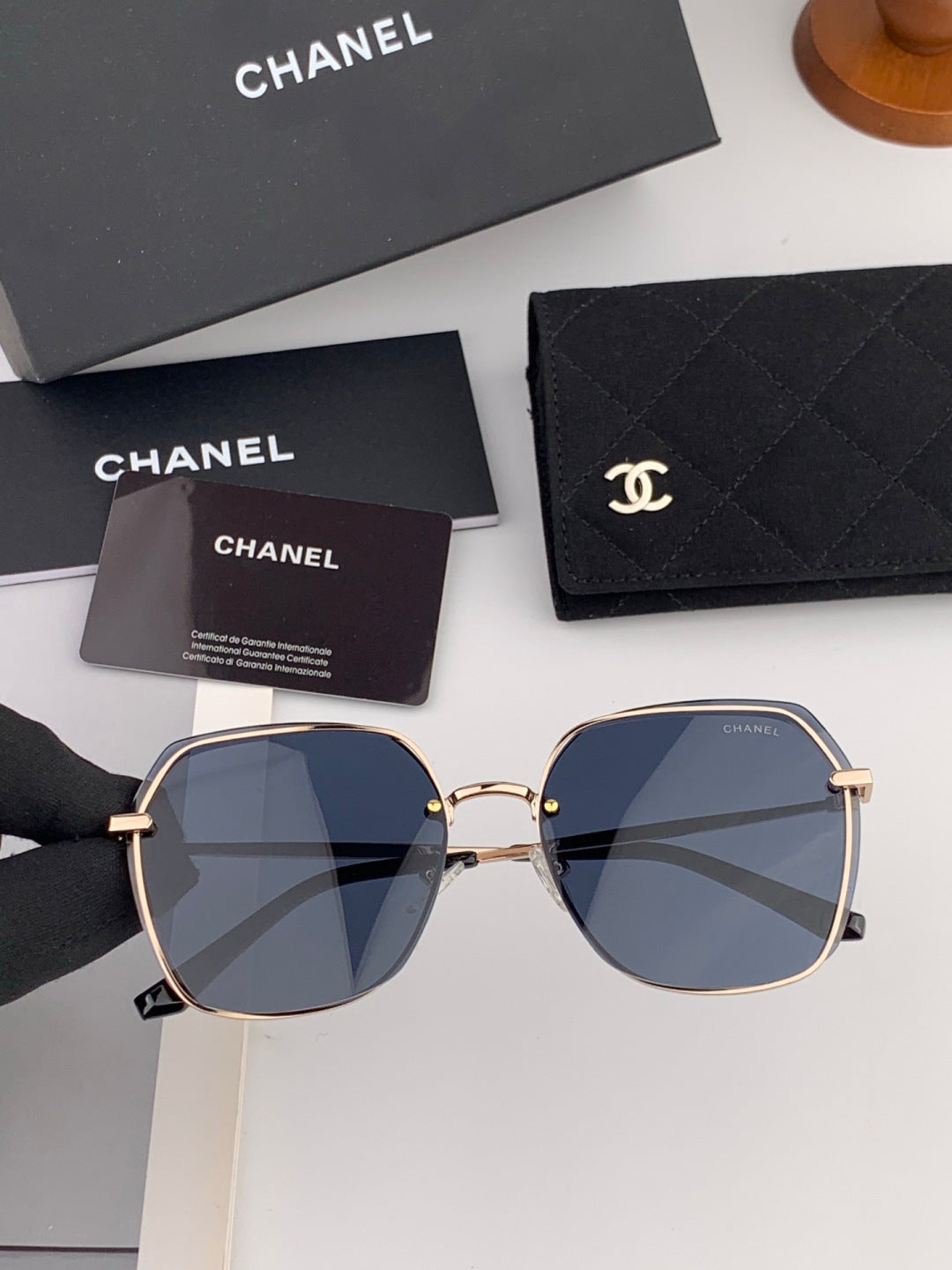 Chanel CH2201 Polarized Rimless Silver Lens Sunglasses for Men & Women - detail image 2