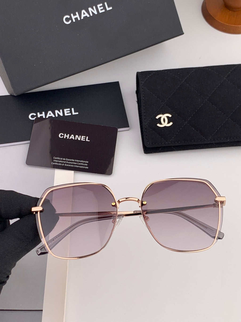 Chanel CH2201 Polarized Rimless Silver Lens Sunglasses for Men & Women