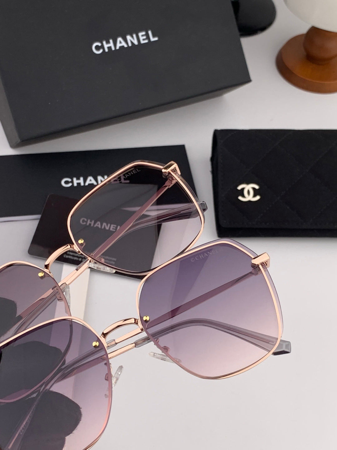 Chanel CH2201 Polarized Rimless Silver Lens Sunglasses for Men & Women - detail image 7