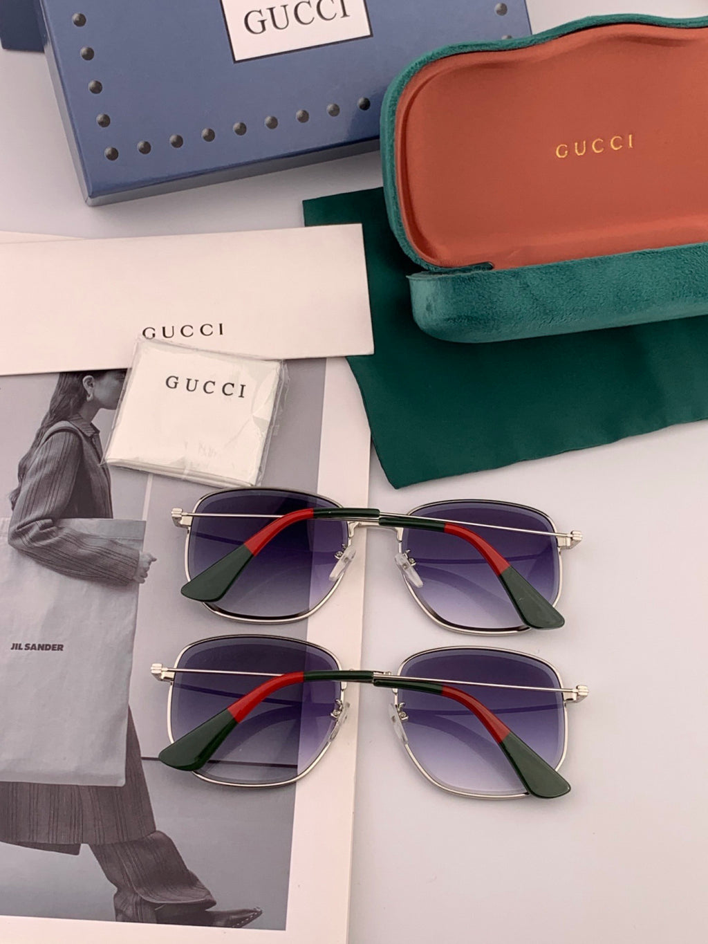 Gucci G0322 Polarized Rimless Green Lens Sunglasses for Men & Women - detail image 7
