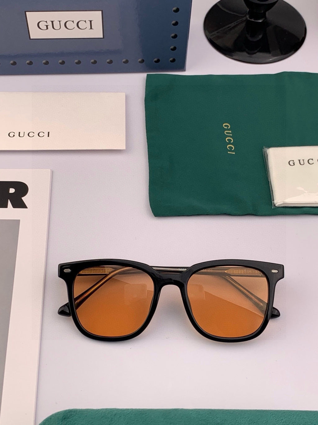 Gucci G9368 Round Blue Lens Sunglasses for Men & Women