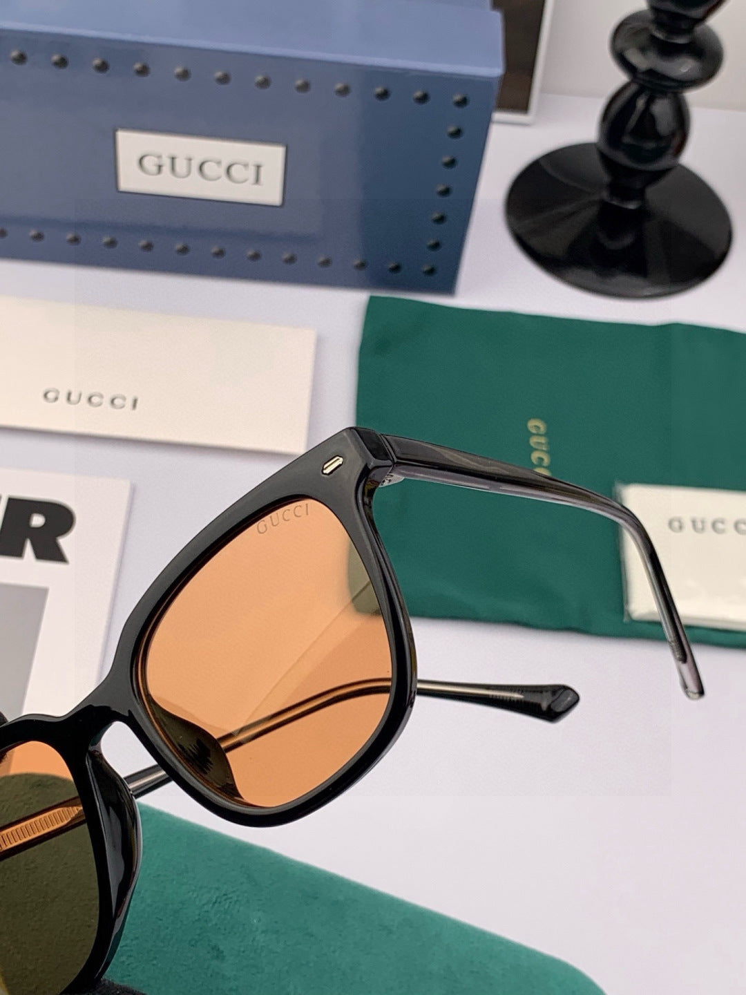 Gucci G9368 Round Blue Lens Sunglasses for Men & Women - detail image 5