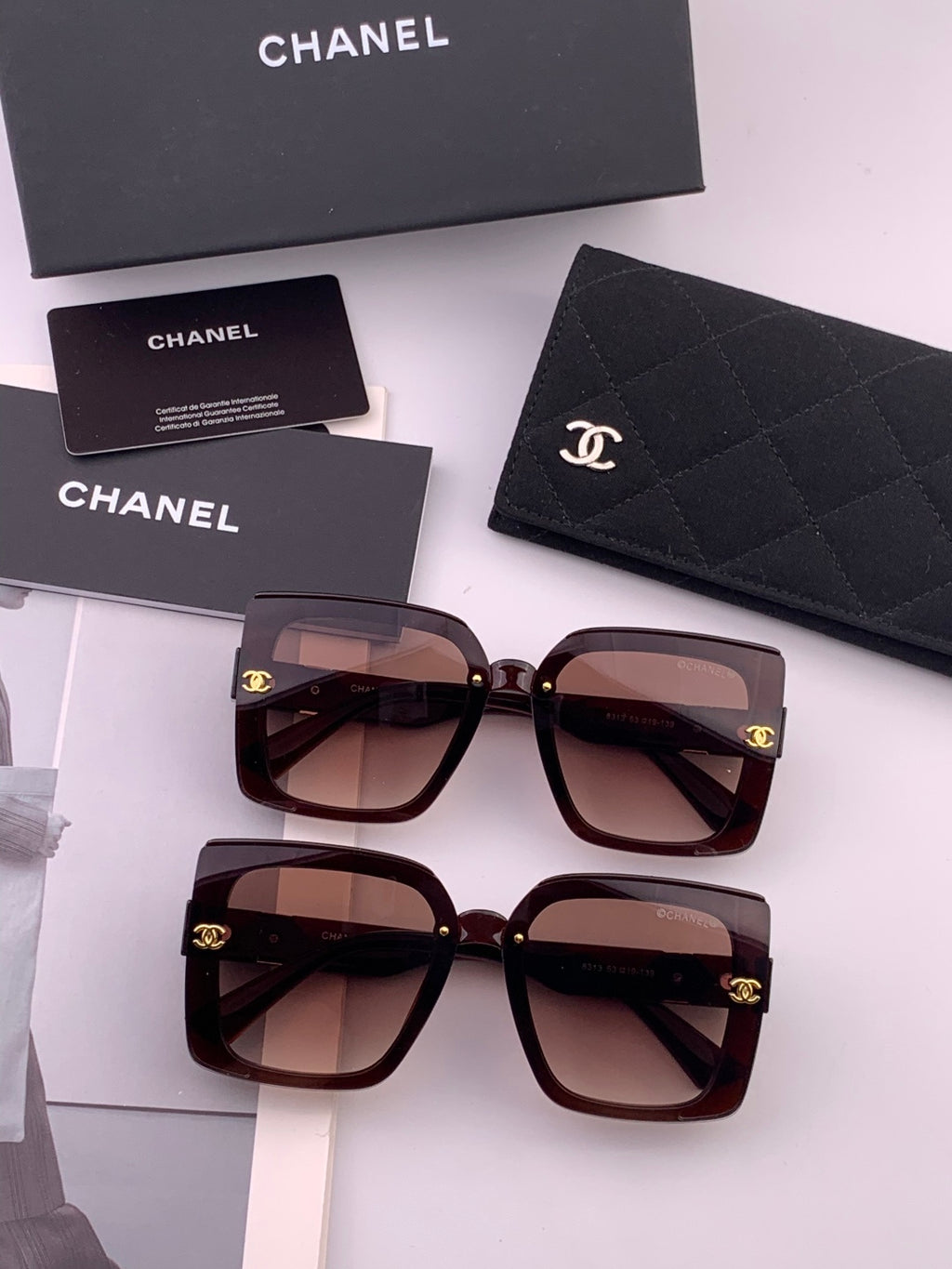 Chanel CH3831 Oversized Black Lens Sunglasses for Men & Women - 158375 - detail image 6