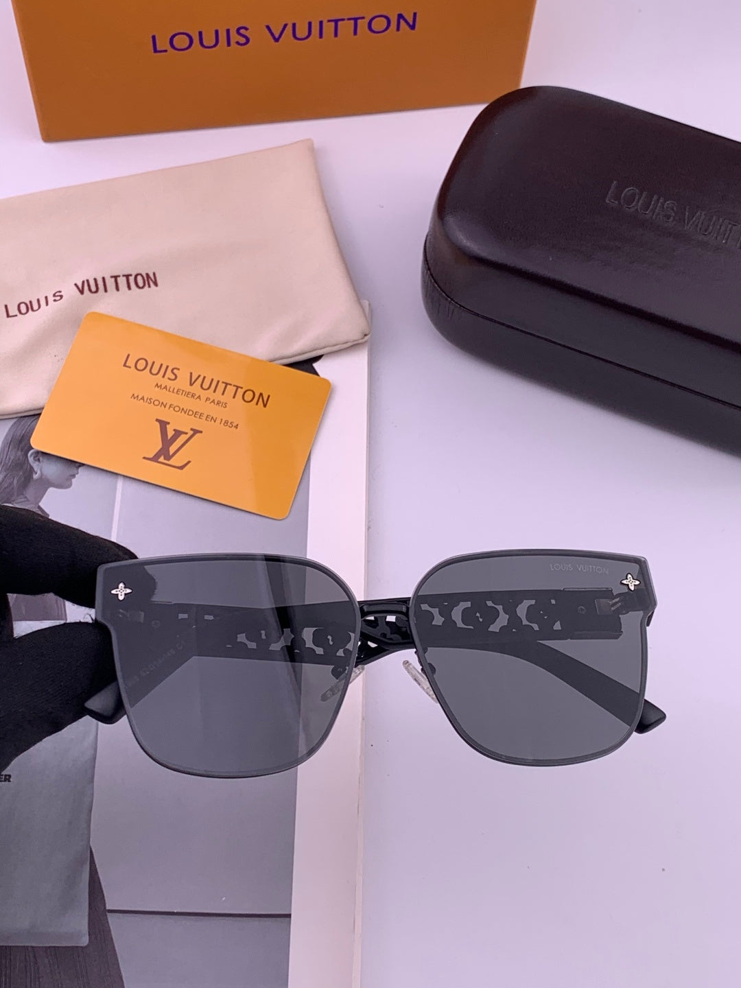 Louis Vuitton L8190 Polarized Square Gray Lens Sunglasses for Men & Women