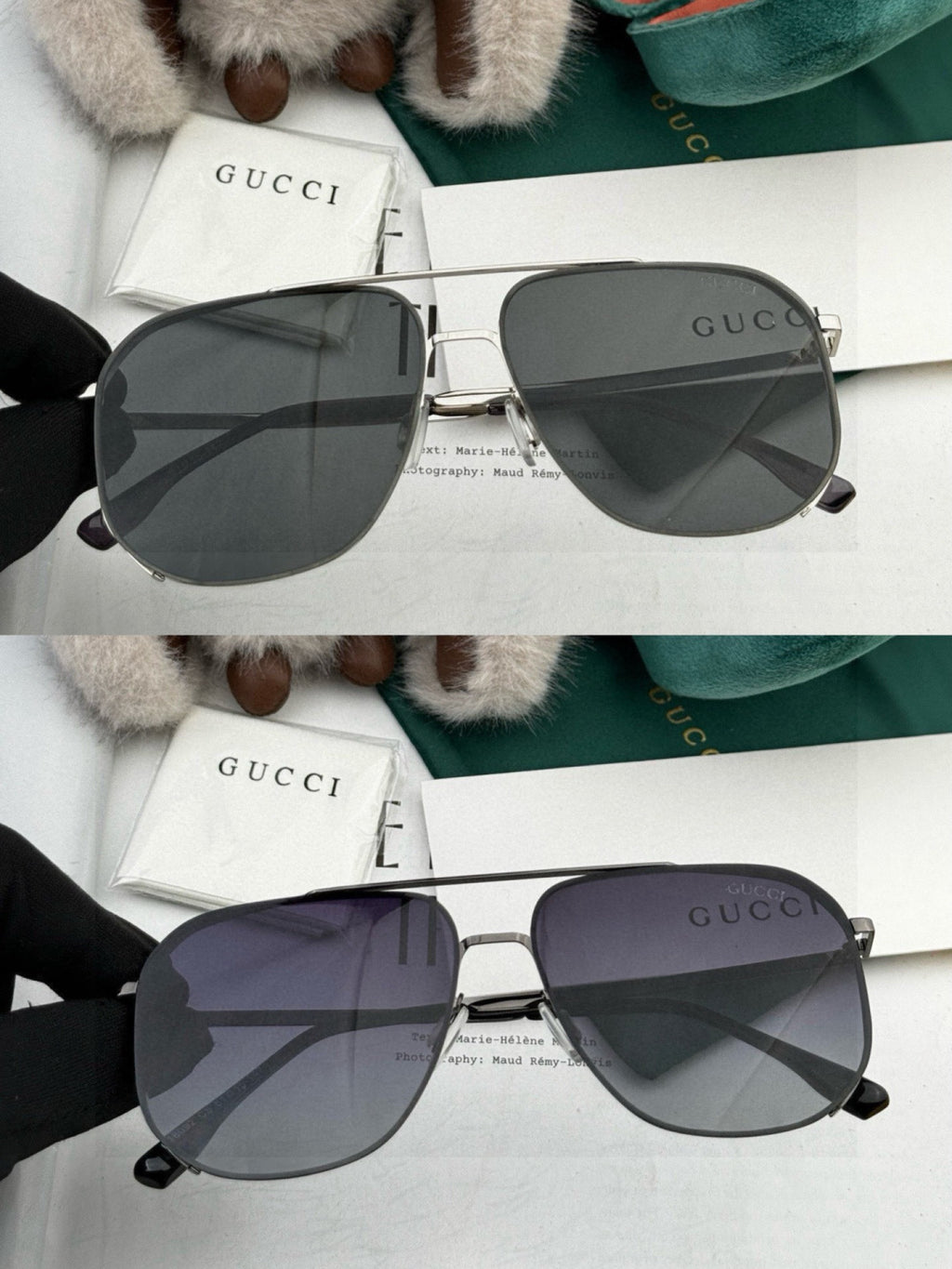 Gucci G21809 Polarized Aviator Gold Lens Sunglasses for Men - detail image 5