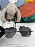 Gucci G61801 Polarized Aviator Black Lens Sunglasses for Men
