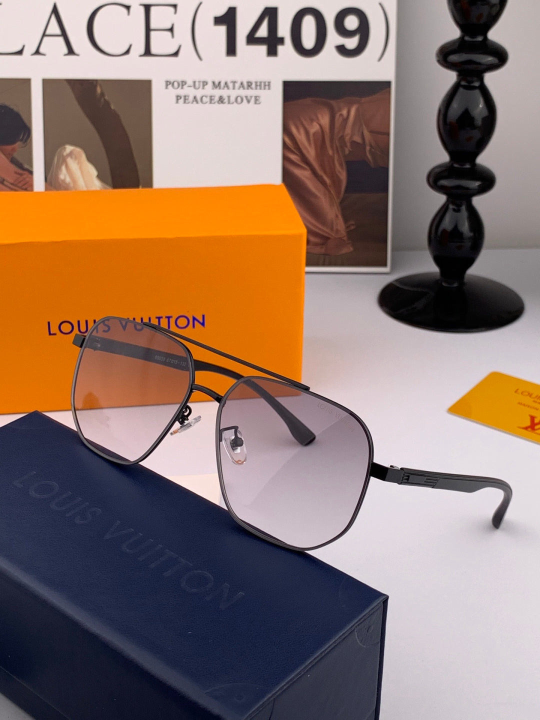 Louis Vuitton L88903 Polarized Aviator Gold Lens Sunglasses for Men - 158167 - detail image 2