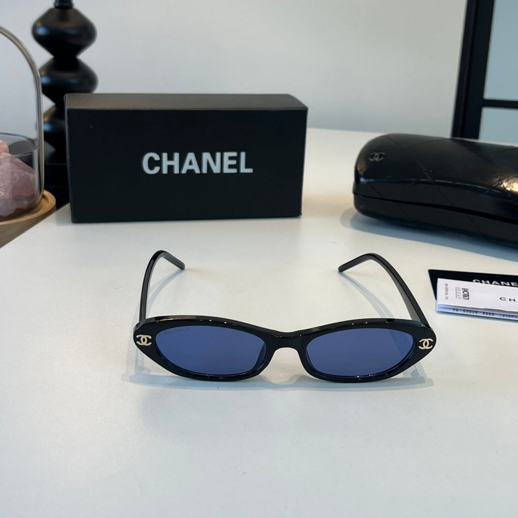 Chanel Oversized Blue Lens Sunglasses for Men & Women - detail image 2