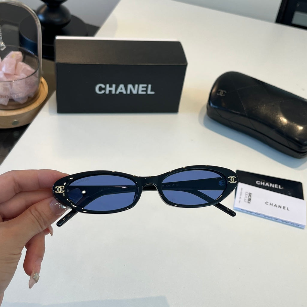 Chanel Oversized Blue Lens Sunglasses for Men & Women - detail image 5