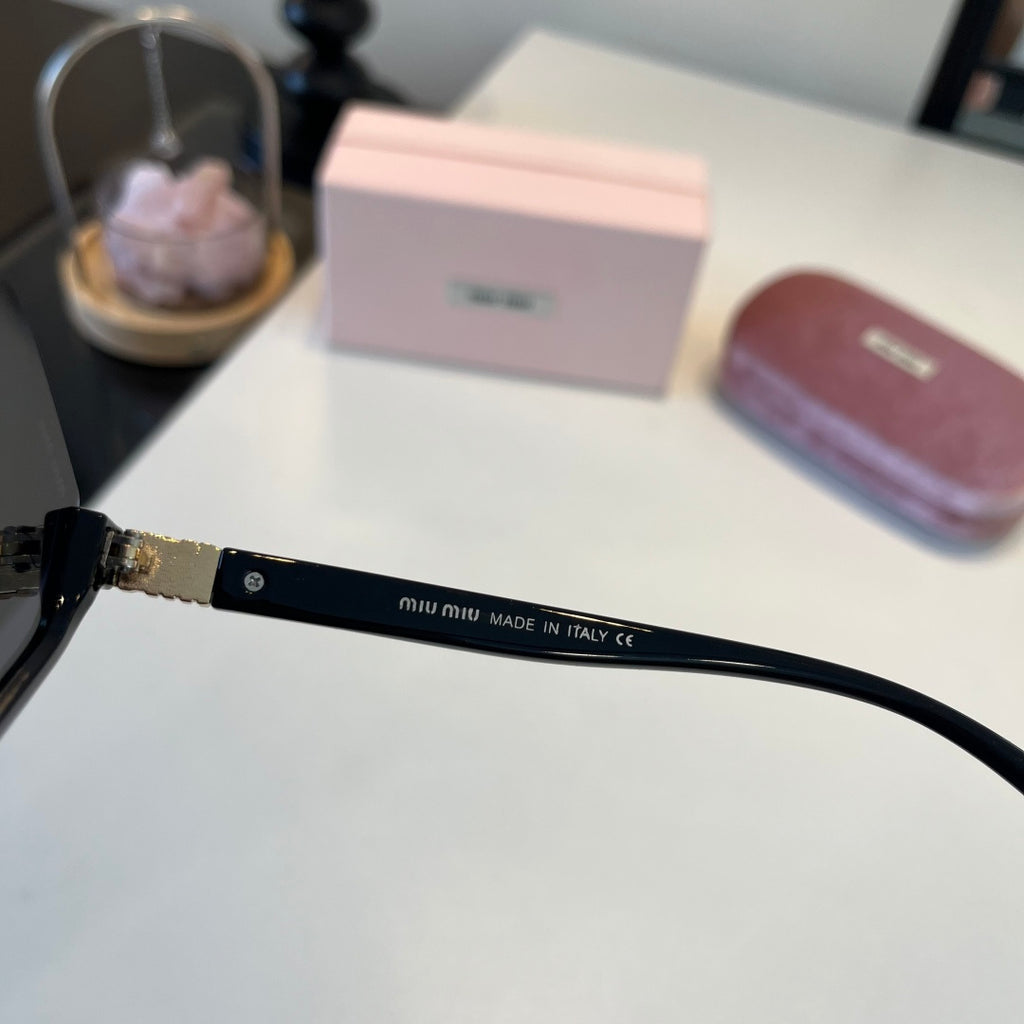 Miu Miu Square Black Lens Sunglasses for Men & Women - 158599 - detail image 9
