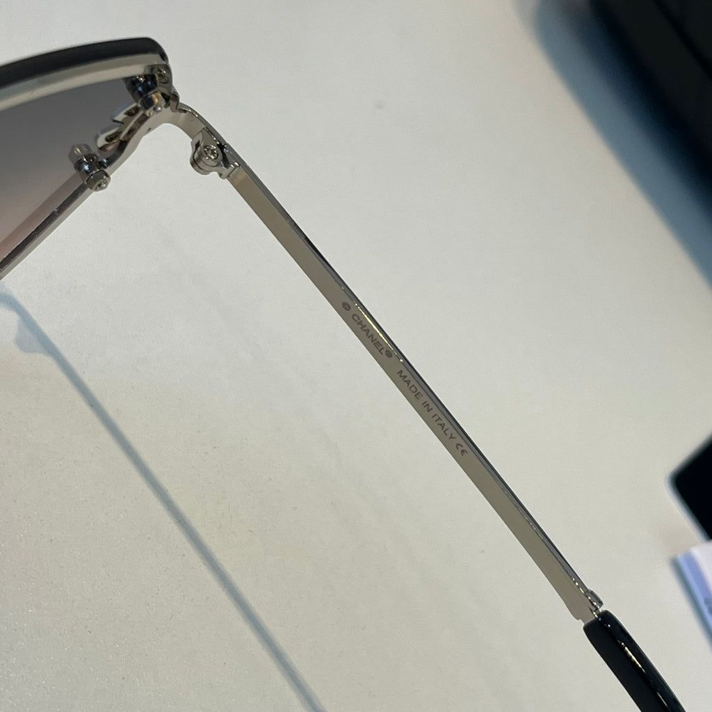 Chanel Oversized Silver Lens Sunglasses for Men & Women - 158361 - detail image 9