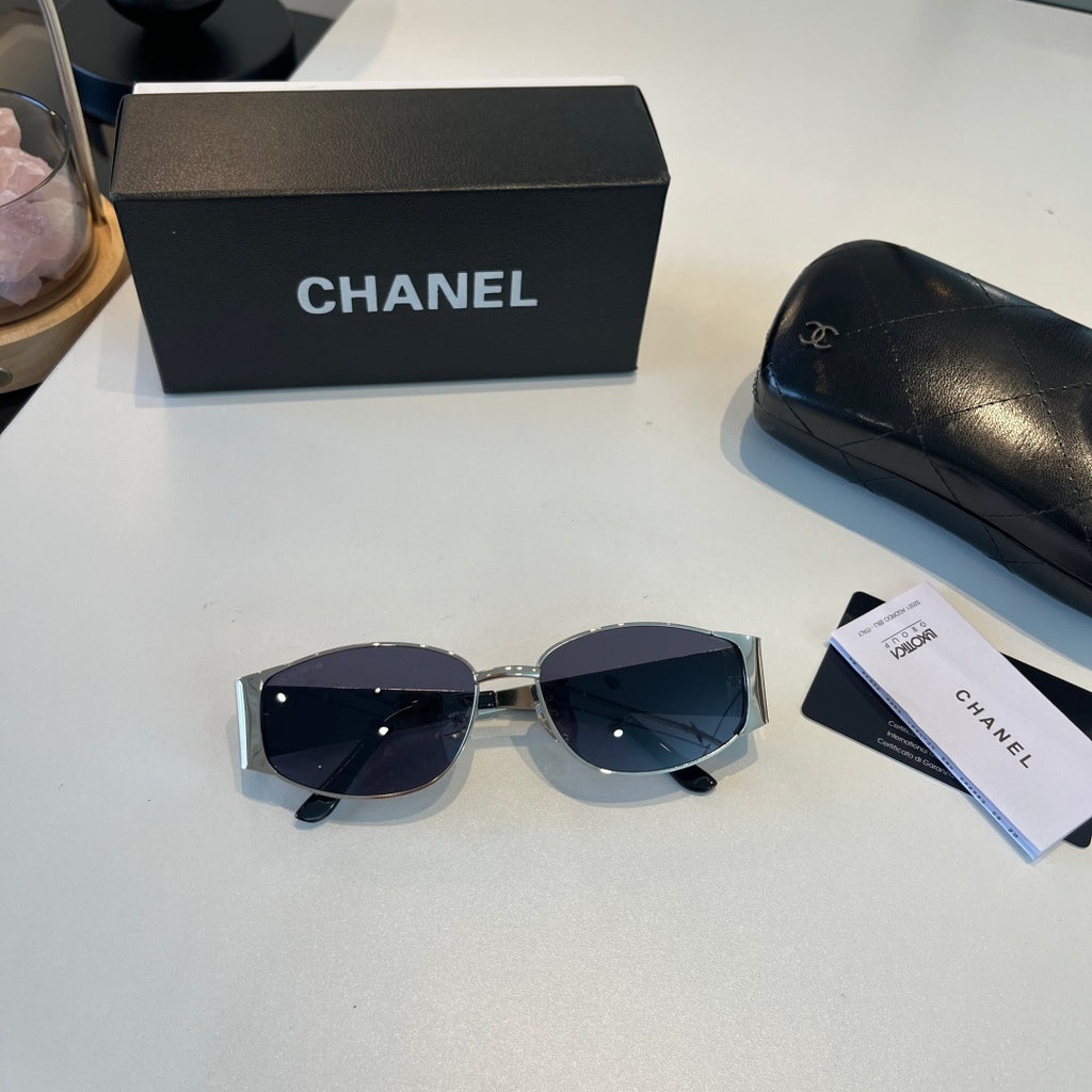 Chanel Oversized Silver Lens Sunglasses for Men & Women - 158362 - detail image 4