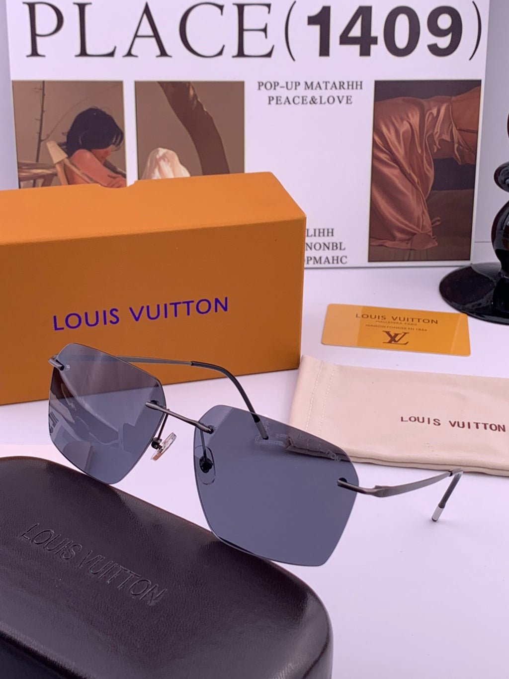 Louis Vuitton L2253 Polarized Aviator Blue Lens Sunglasses for Men - 158176 - detail image 4