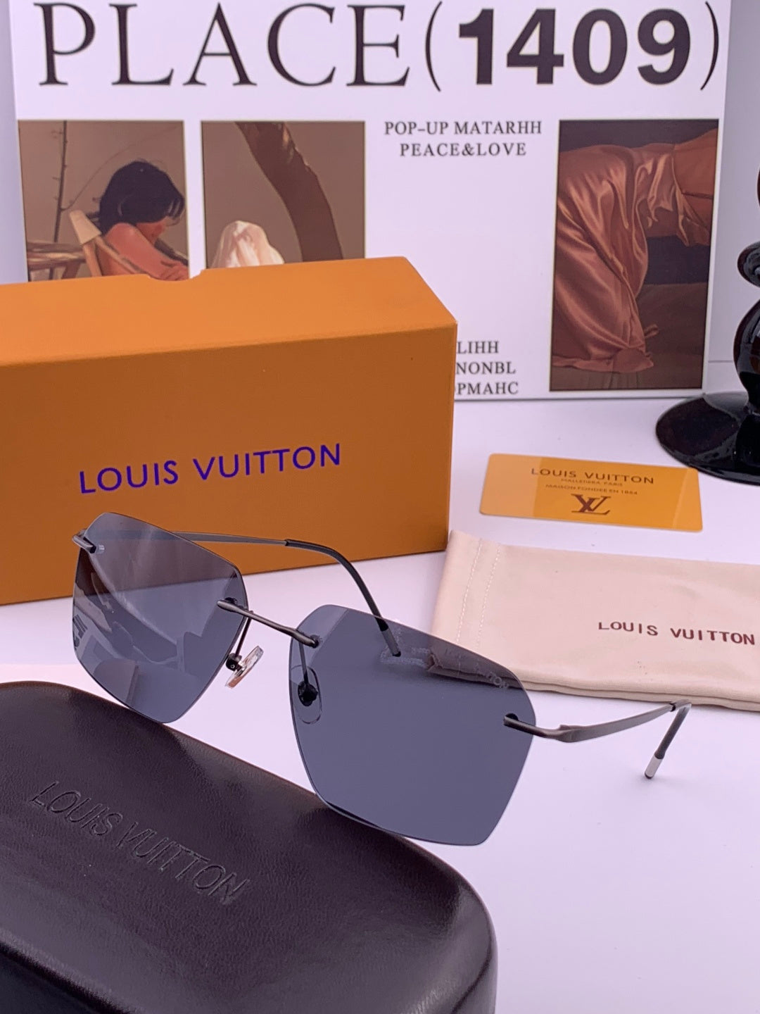 Louis Vuitton L2253 Polarized Aviator Blue Lens Sunglasses for Men - 158176 - detail image 4
