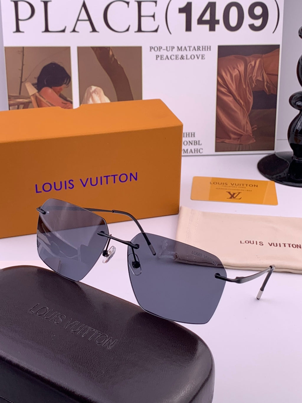 Louis Vuitton L2253 Polarized Aviator Blue Lens Sunglasses for Men - 158176 - detail image 6