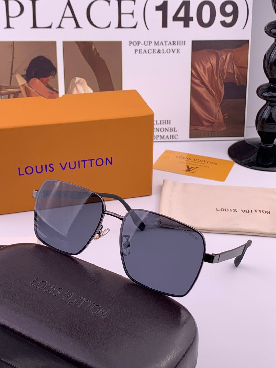 Louis Vuitton L5253 Polarized Aviator Gray Lens Sunglasses for Men - detail image 3
