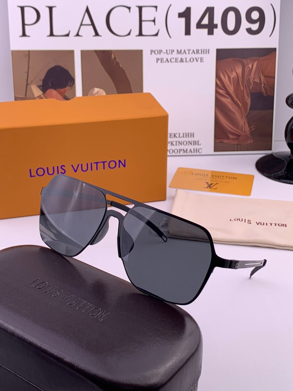 Louis Vuitton L7397 Polarized Aviator Gray Lens Sunglasses for Men - detail image 6