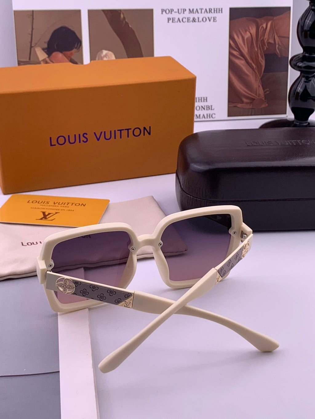 Louis Vuitton L2200 Square Black Lens Sunglasses for Men & Women - detail image 6
