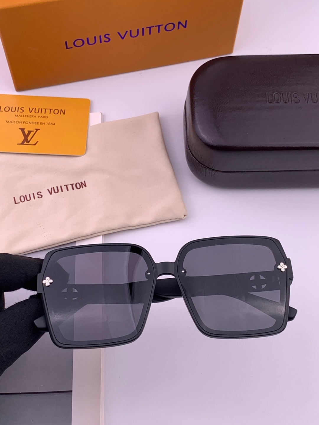 Louis Vuitton L2200 Square Black Lens Sunglasses for Men & Women