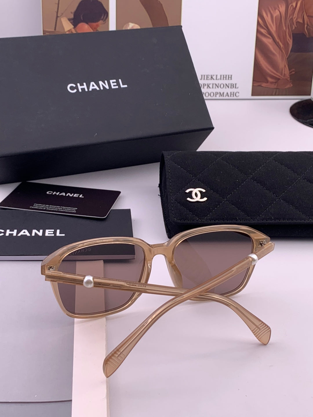 Chanel CH3393 Metal Square Black Lens Sunglasses for Men & Women - detail image 5