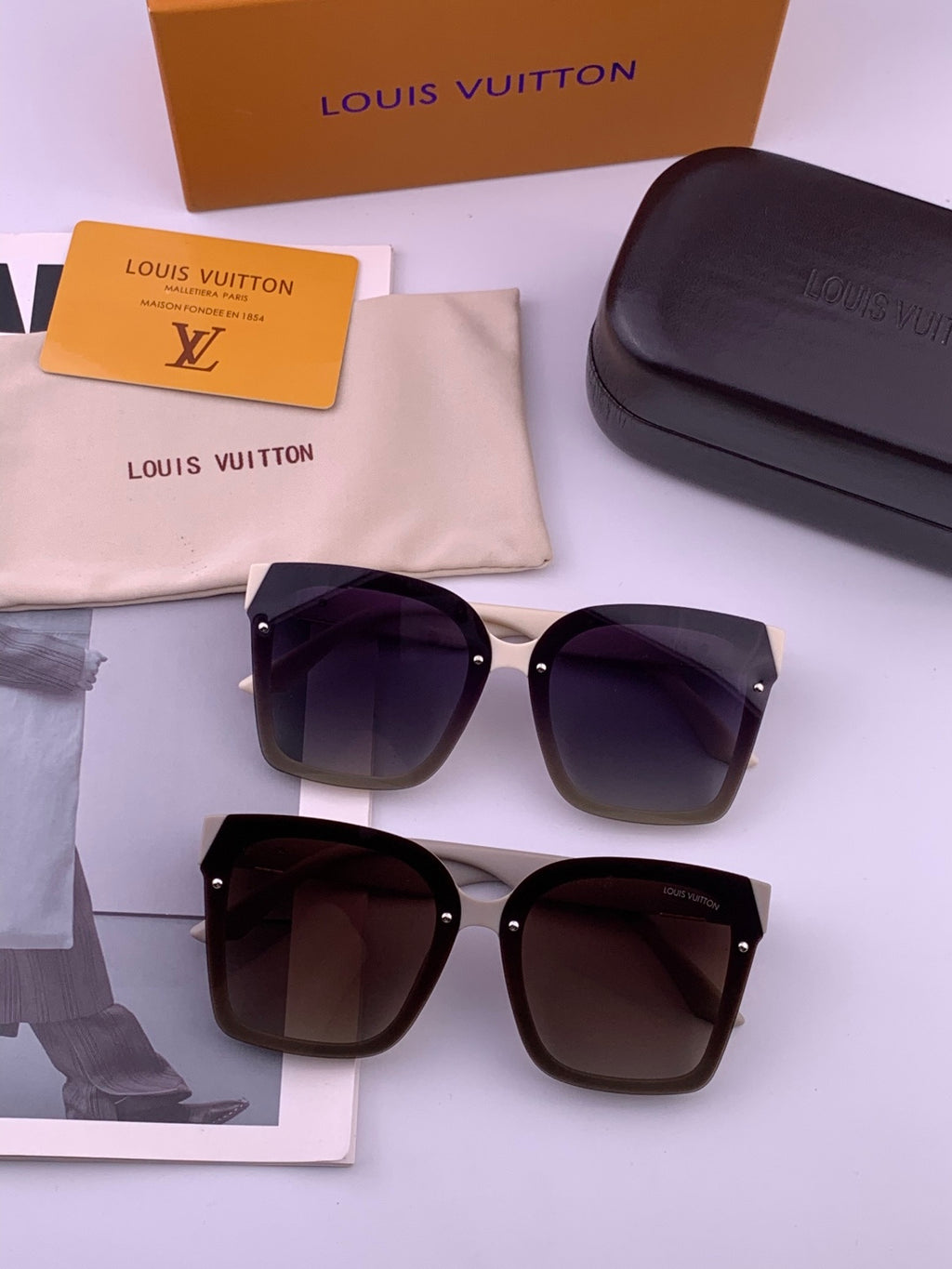 Louis Vuitton L1765 Polarized Square Gold Lens Sunglasses for Men & W - 158172 - detail image 4