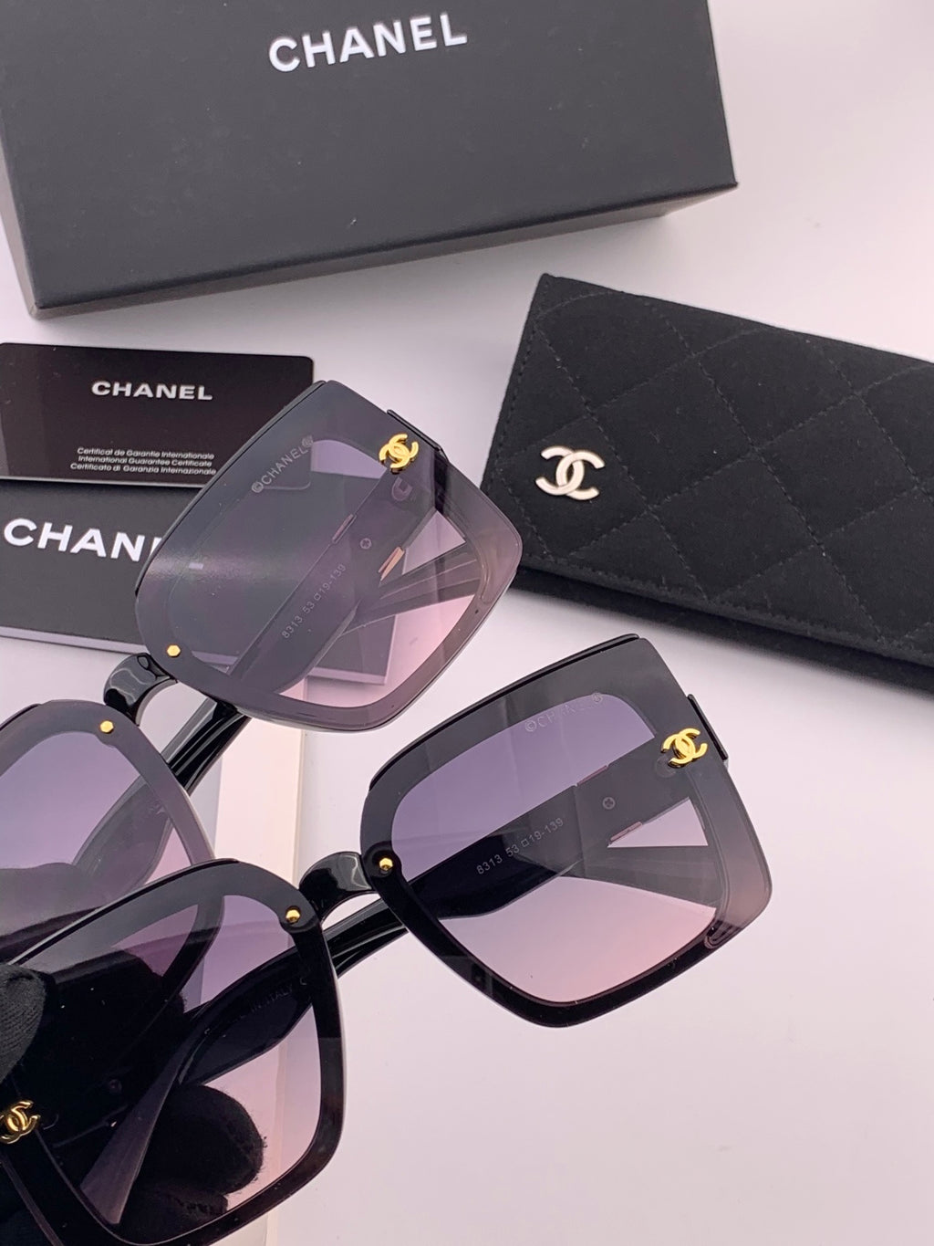 Chanel CH3831 Oversized Black Lens Sunglasses for Men & Women - detail image 6