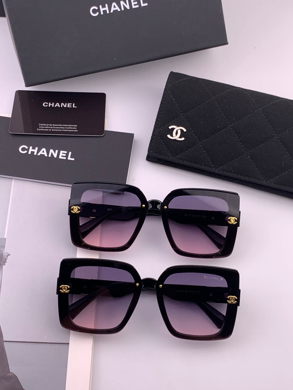 Chanel CH3831 Oversized Black Lens Sunglasses for Men & Women - detail image 7