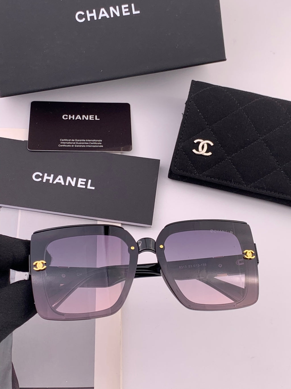 Chanel CH3831 Oversized Black Lens Sunglasses for Men & Women