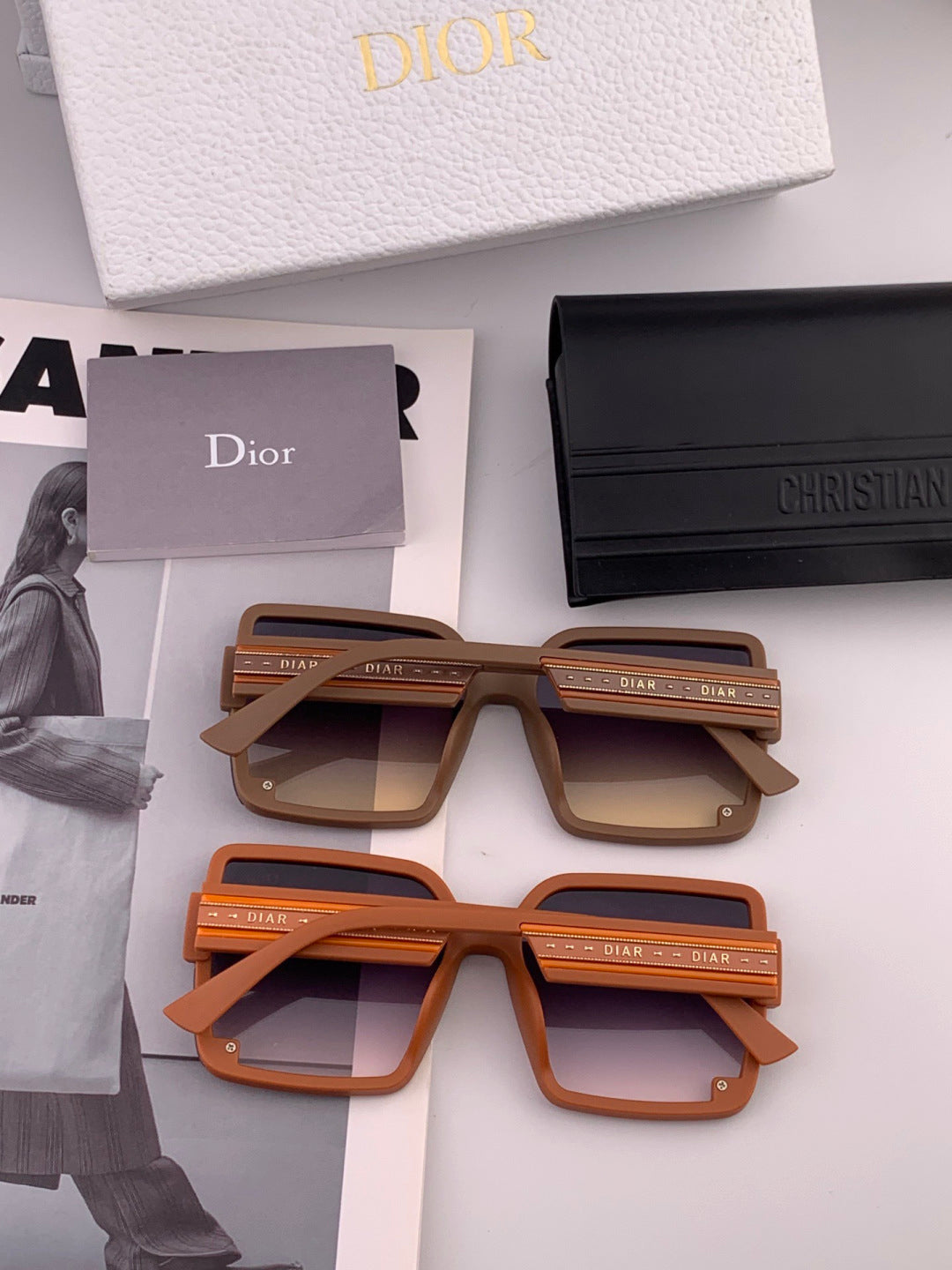 Dior CD1277 Polarized Square Red Lens Sunglasses for Women - detail image 5