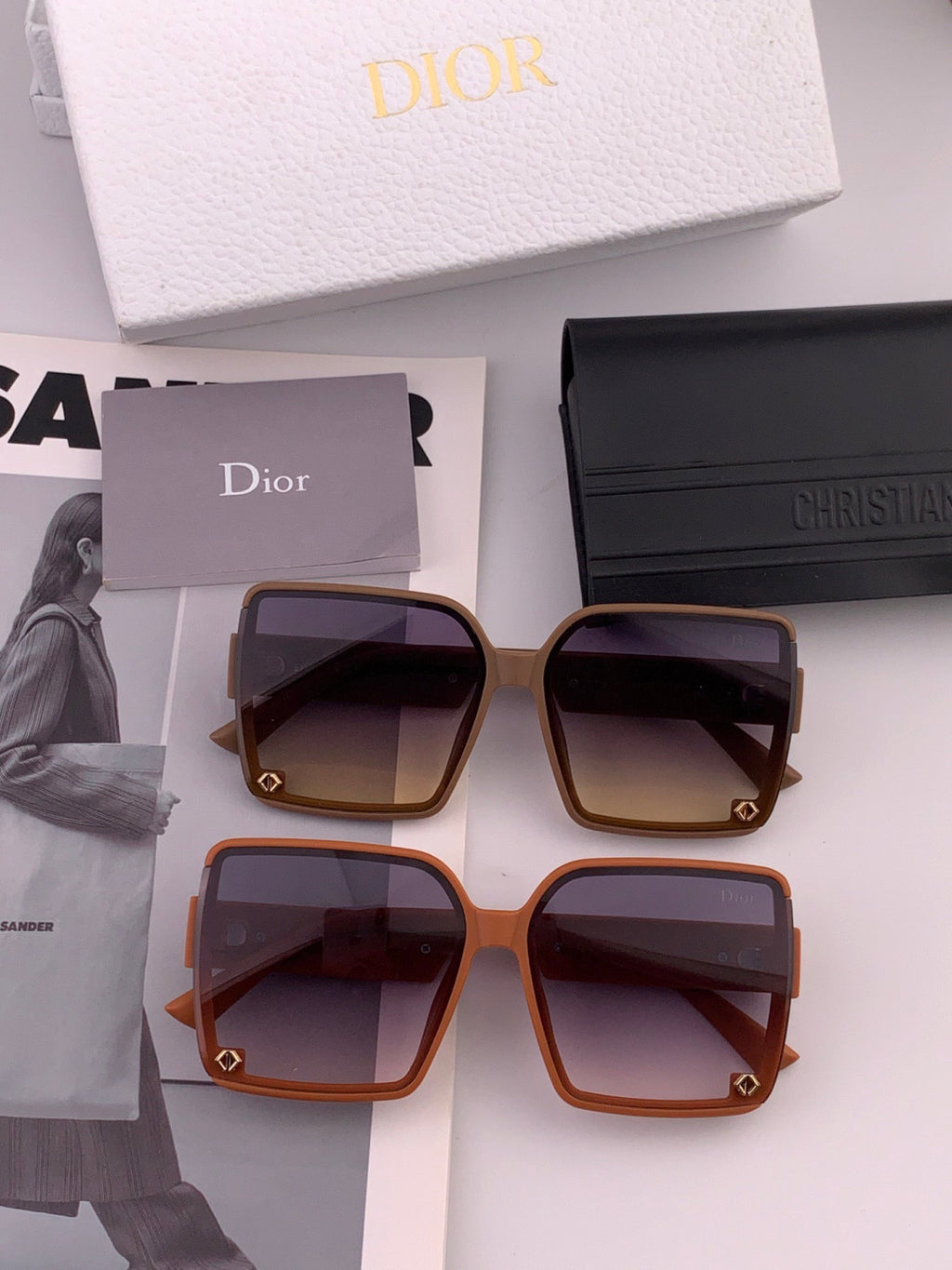 Dior CD1277 Polarized Square Red Lens Sunglasses for Women - detail image 6