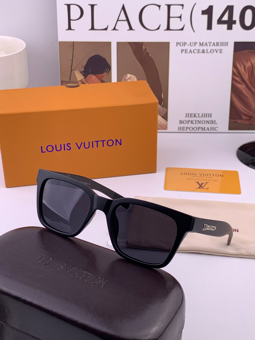 Louis Vuitton Fashion Black Lens Sunglasses for Men & Women - 158170 - detail image 4
