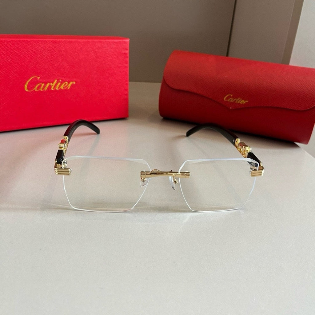 Cartier Lightweight Metal Rimless Silver Lens Sunglasses for Men & Wo - 487230 - detail image 2